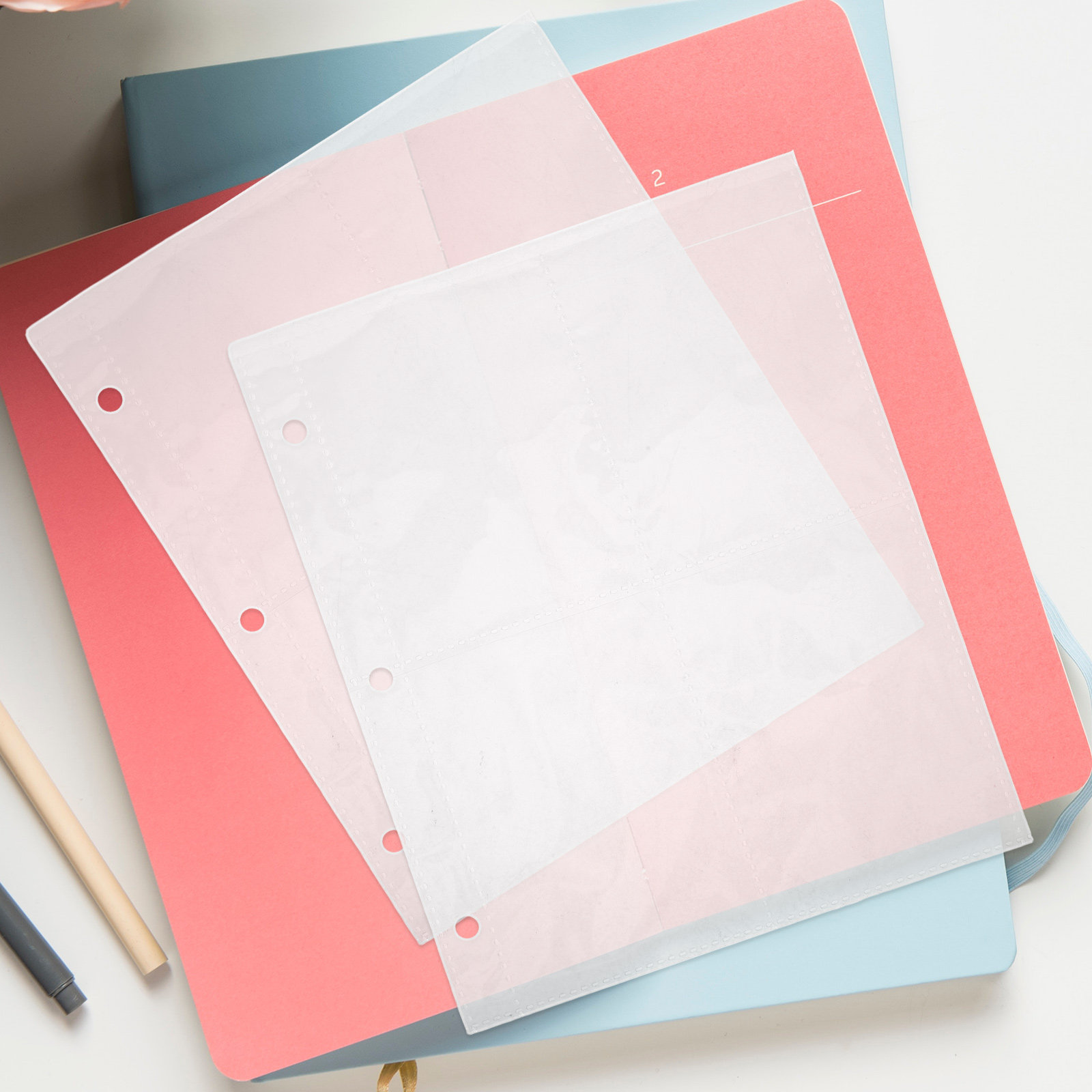 Trading Card Binder - 10Pcs Clear Binder Sleeves Card Holding