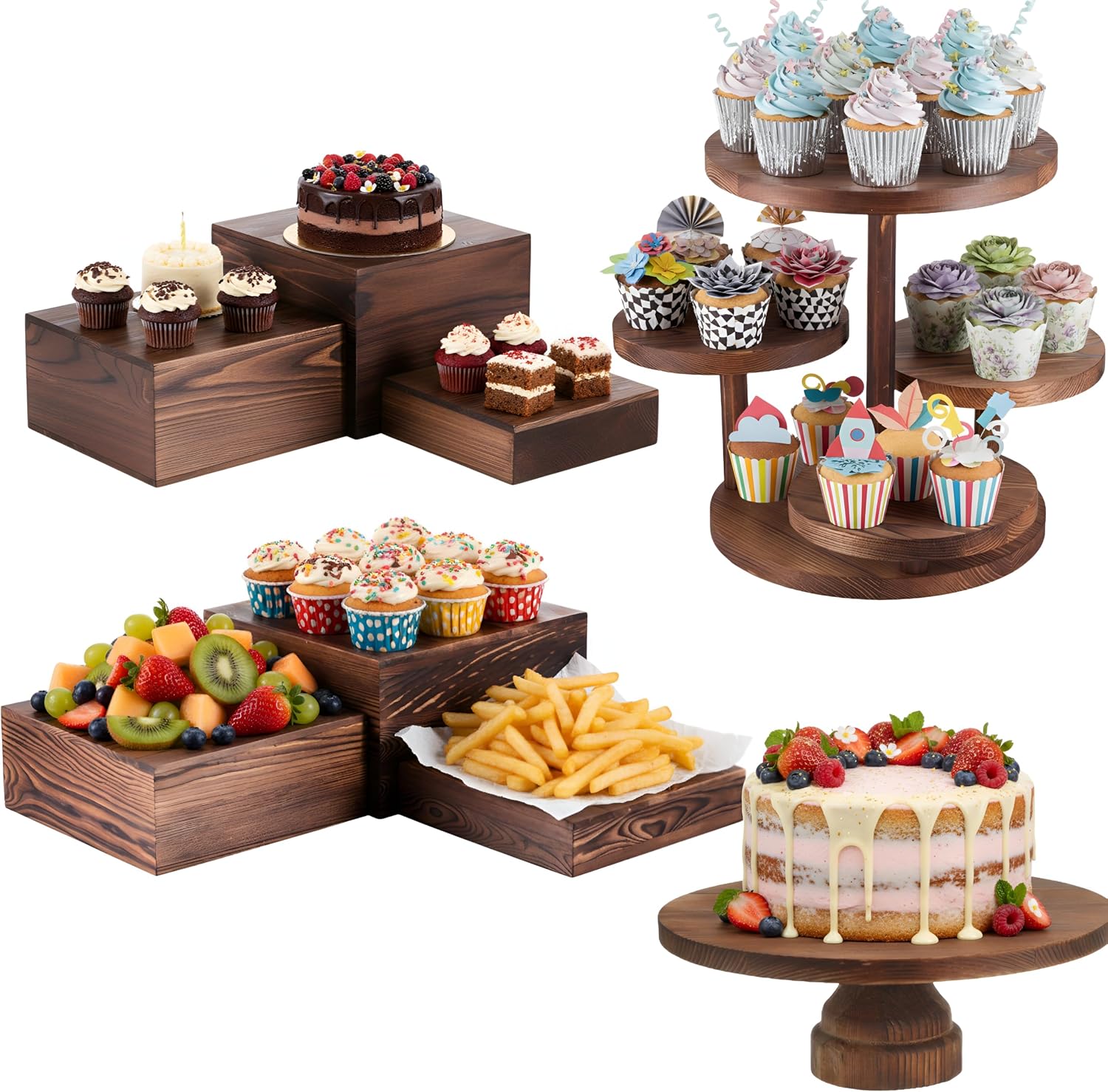 4 Tier Round Cupcake Tower Sta – Display Risers Set Bewertung und Preis