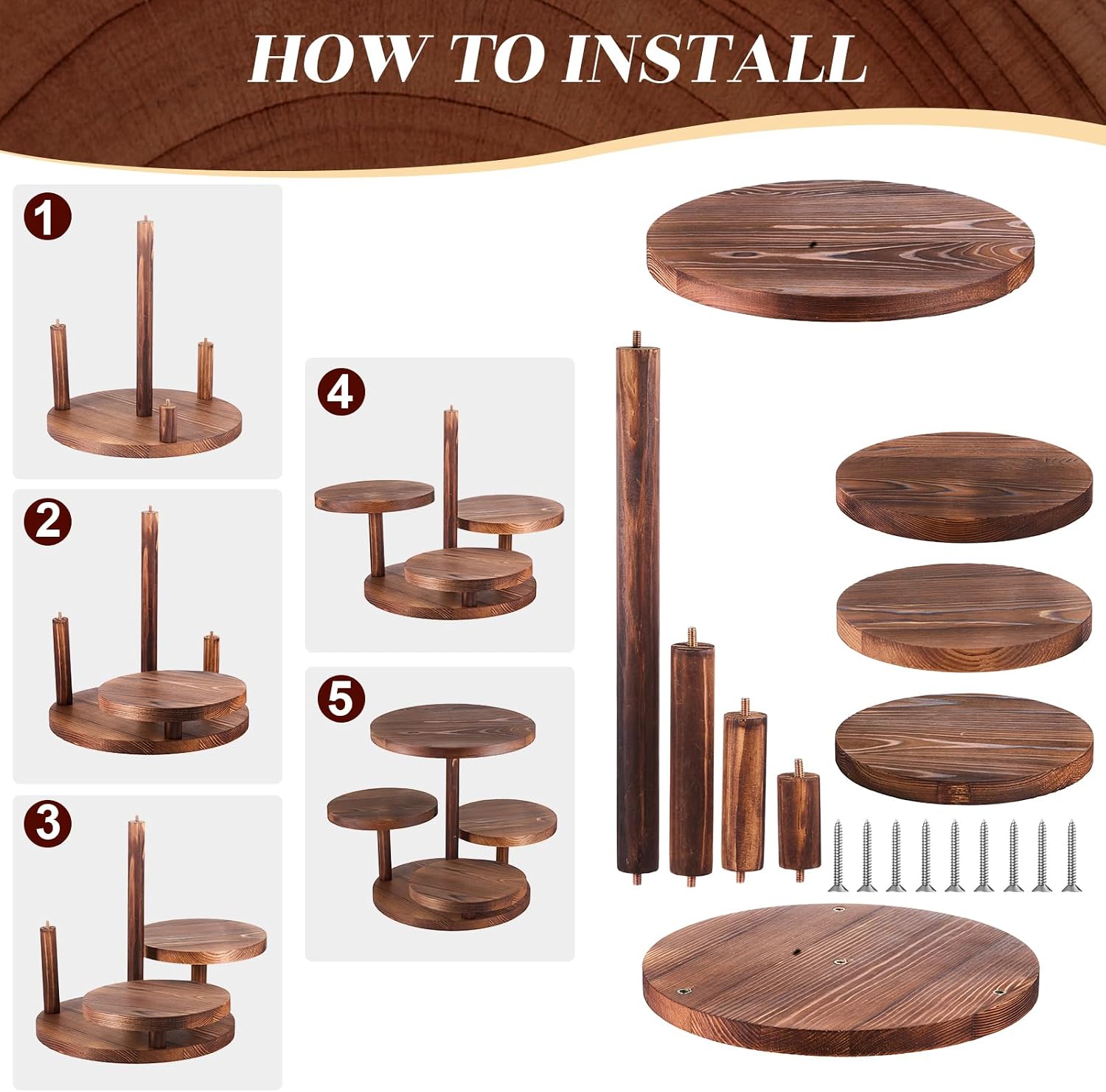 4 Tier Round Cupcake Tower Sta – Display Risers Set Bewertung und Preis